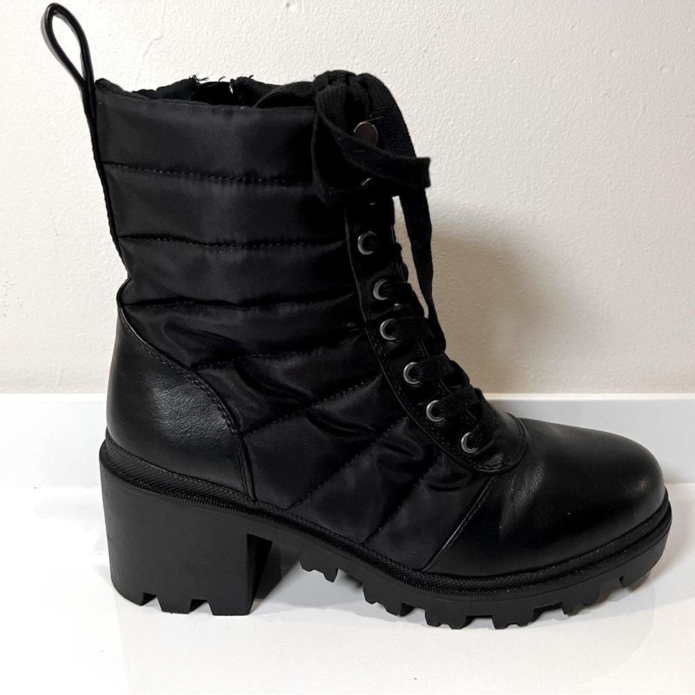 DV Black Lace-up Boots (with side zipper)